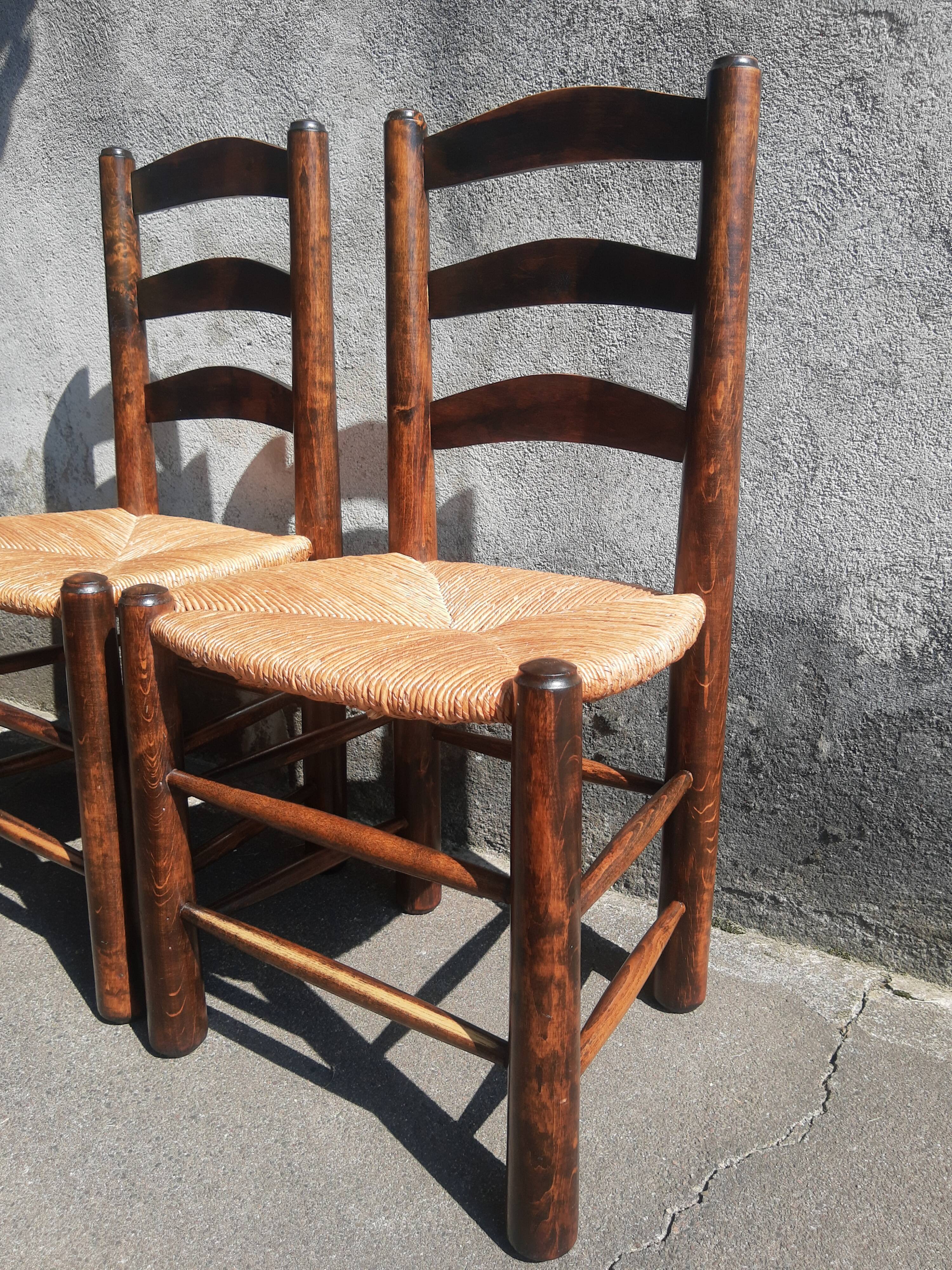 Pair of mulched brutalist chairs and wood