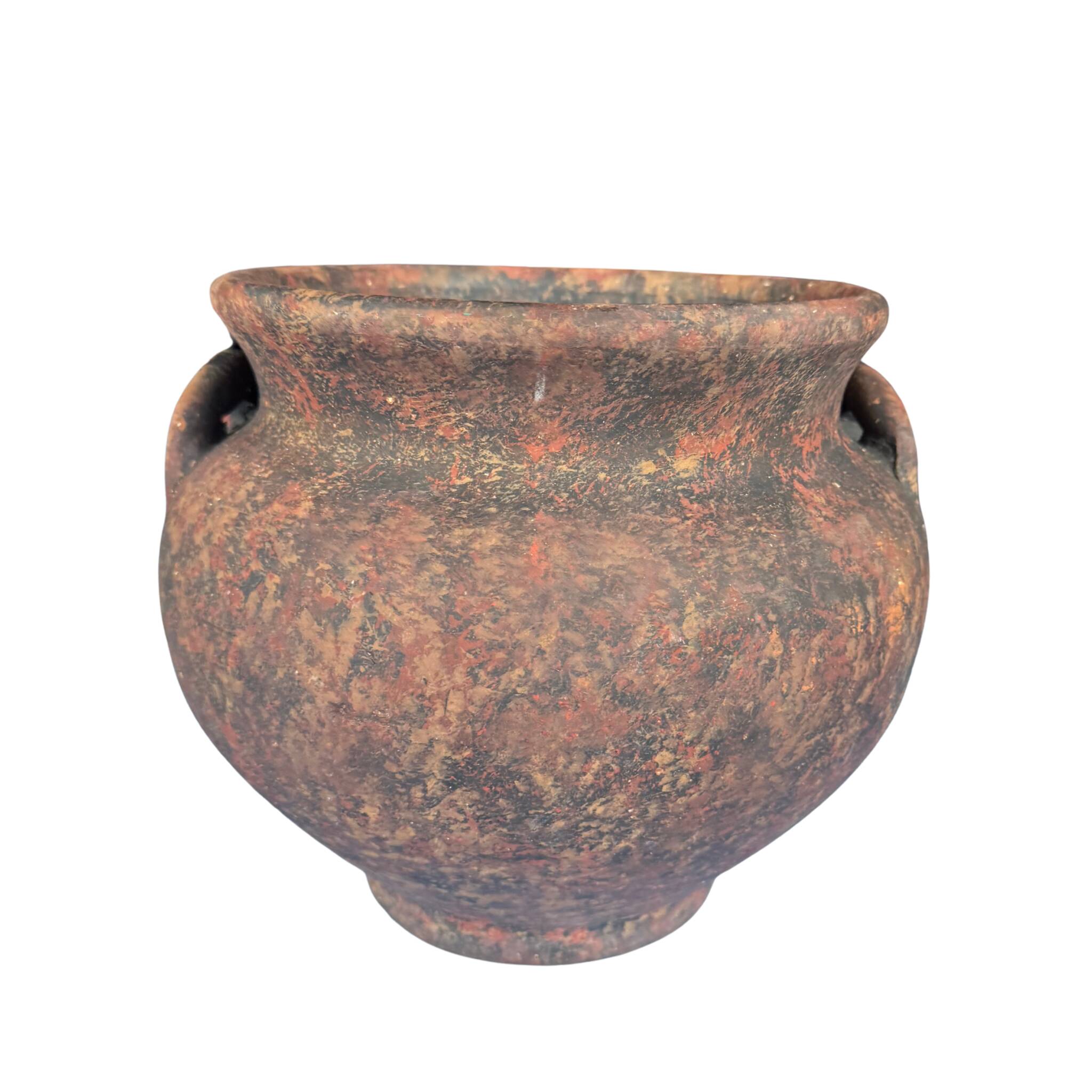 Grand vase en terre cuite texturée | Artisanat mexicain | Années 50–70