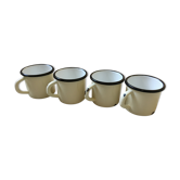 Set of 4 mugs, enamelled steel