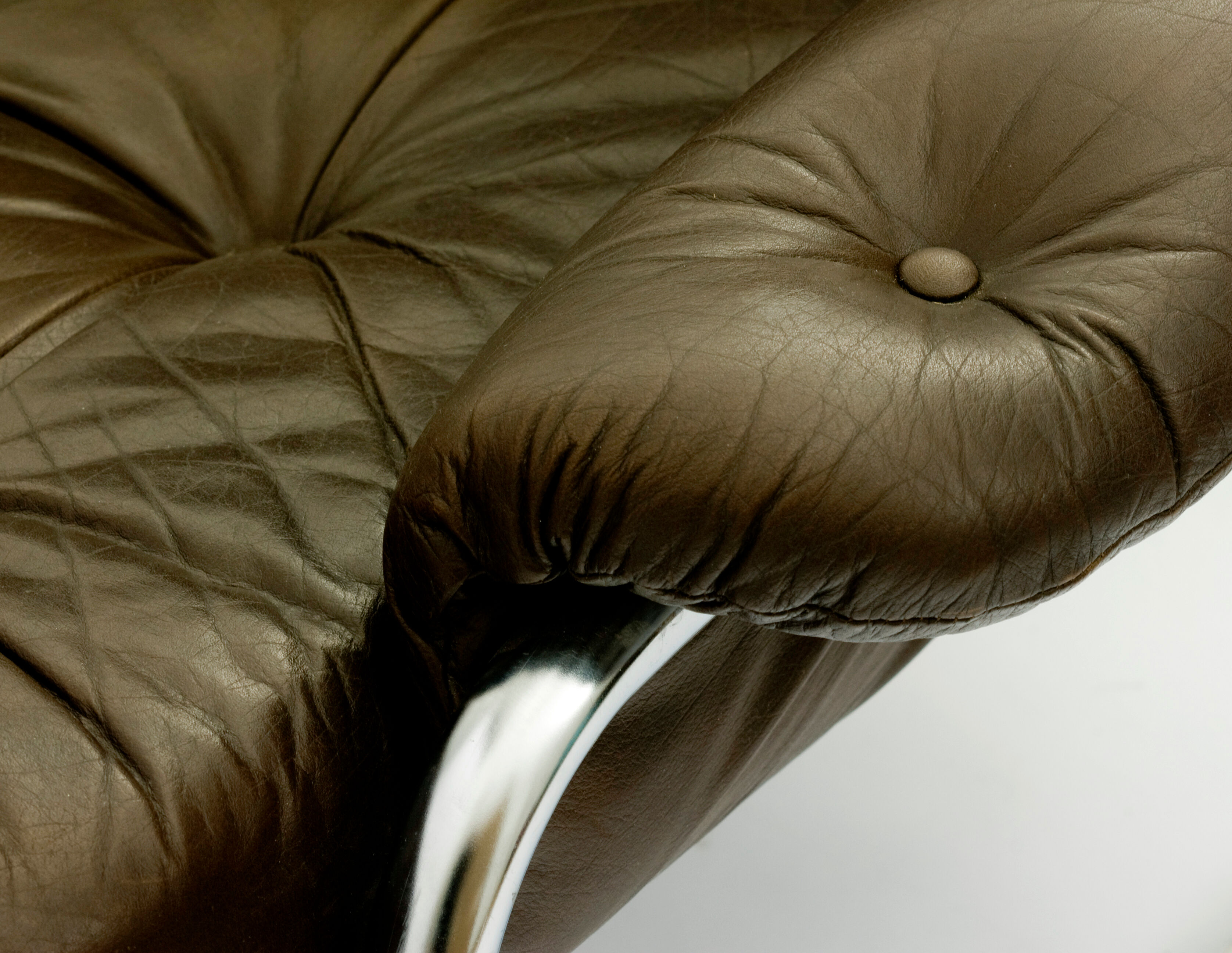Chrome tubular framed two seater sofa