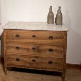 Antique solid wood and marble commode