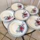 set of 6 flat plates Digoin Sarreguemines model "Lot" 30s