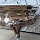 Antique silver-plated metal tealight with vine branch decoration