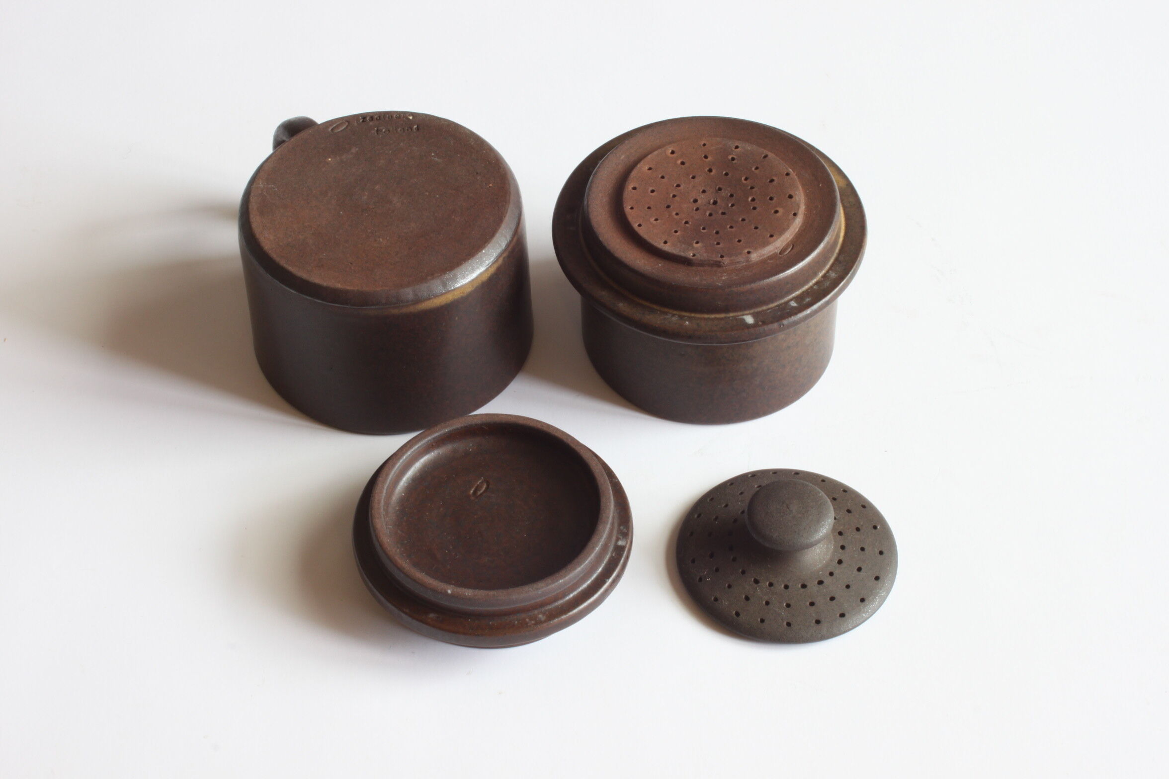 Ceramic filter coffee cups by Zaalberg Holland, 1960s.