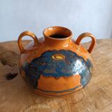 Emile SIMONOD (1893-1977) Glazed ceramic vase with handles Savoie France