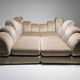 Beige mohair velvet sectional sofa by Hans Hopfer, Roche Bobois.