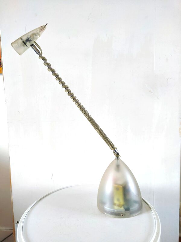 Lampe télescopique transparente années 80-90