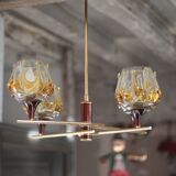 Vintage pendant light, Oberglass Austria glass pendant light, Murano style