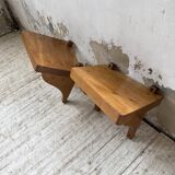 Pair of modernist constructivist wall-mounted bedside tables