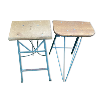 2 industrial stools