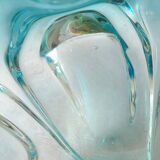Empty pocket corolla in vintage azure blue Murano glass