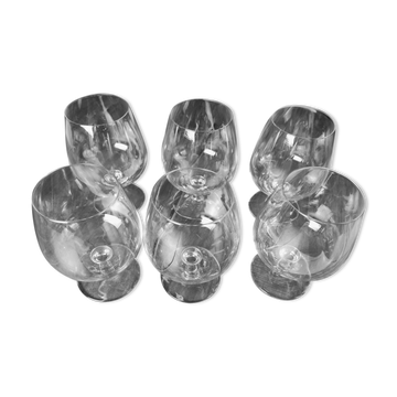 Lot de 6 verres à vin de dégustation en cristal