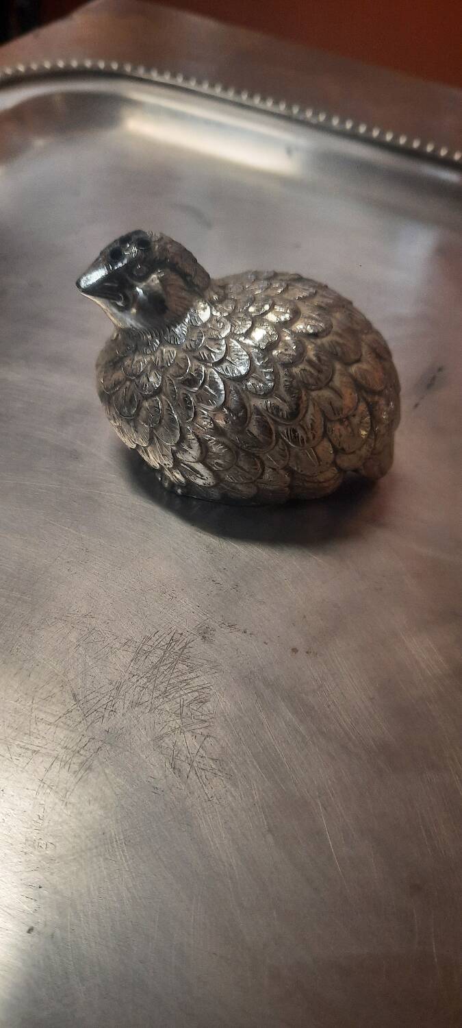 Silver metal sugar bowl