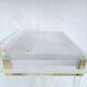 Bureau en verre acrylique et laiton par Charles Hollis Jones