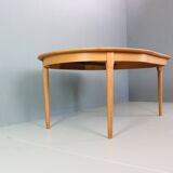 Danish Oak Round Extendable Dining Table By Rosengaarden 1960 Denmark