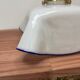 Vintage wall light in white opaline with blue edging