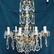 Chandelier, bronze, Louis XV style crystal