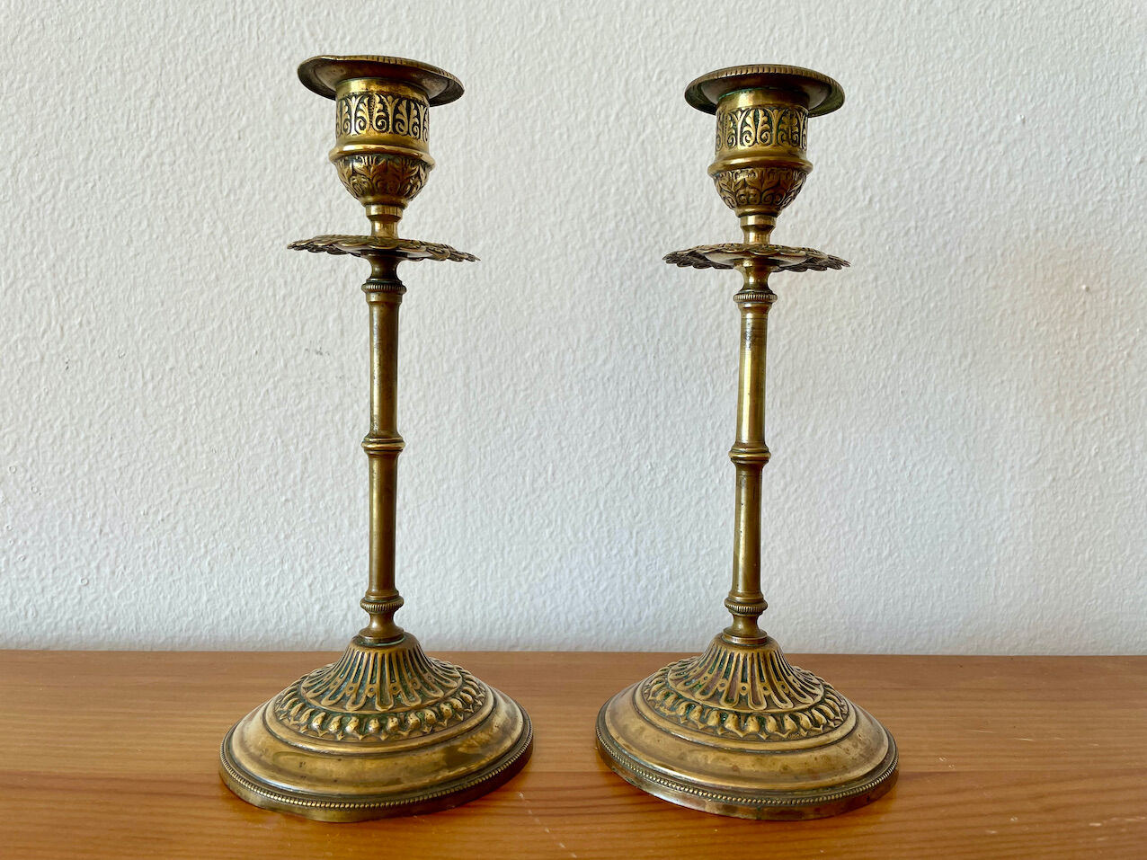 2 copper candle holders