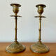 2 copper candle holders