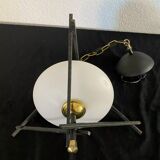 Old lamp opaline and metal house Lunel