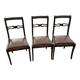 Set of 3 Regency faux leather chairs