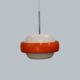 orange and white vintage lamp with chrome accent
