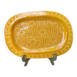 Rare plat du céramiste Jacques Pouchain année 50 céramique jaune Poet