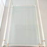 Rectangular Engraved Crystal and White Metal Coffee Table with a Lower Shelf