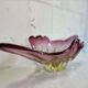 Vintage pink/green murano glass bowl/decor