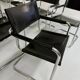 Lot 8 chaises tubulaire style MG5 Grassi en cuir noir vintage 1980