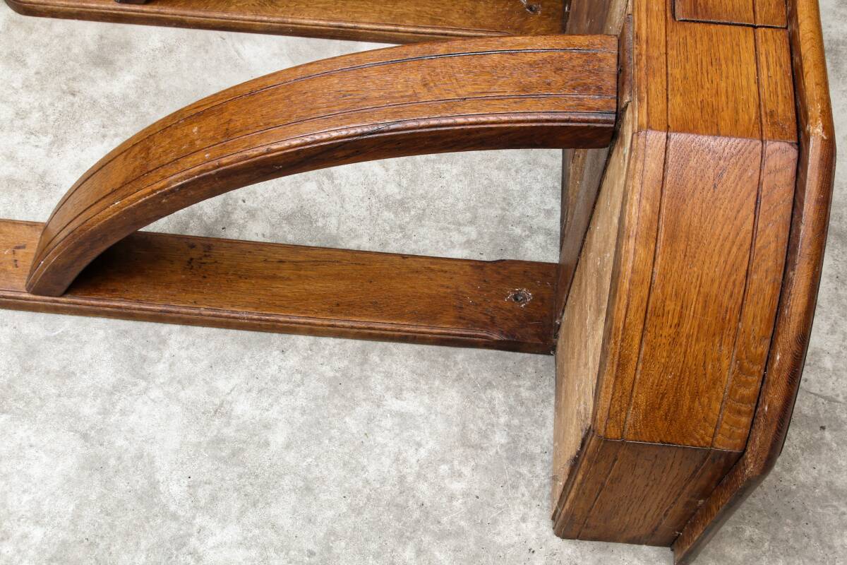 Wall console in solid oak, Art Deco