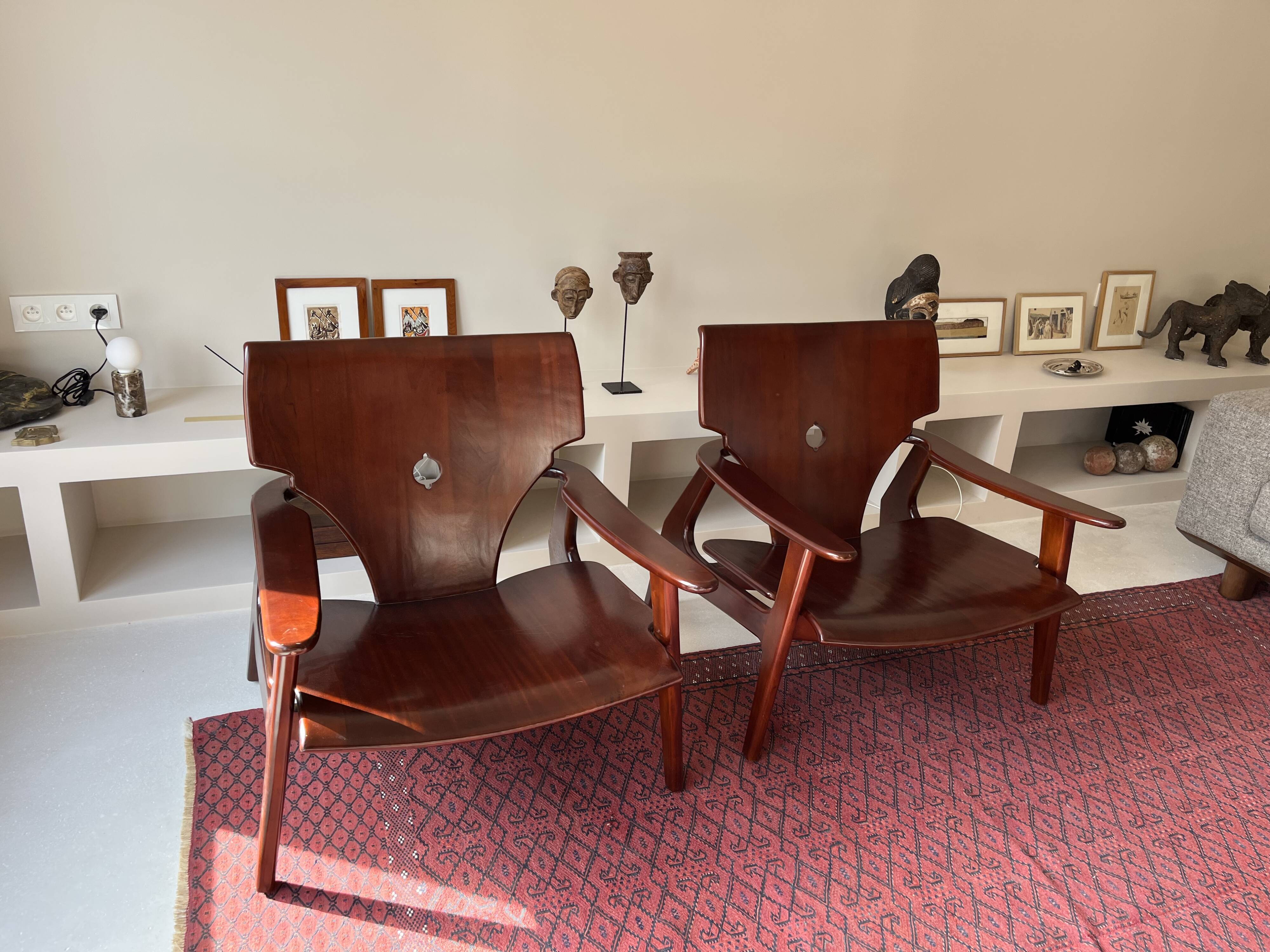 Zen De Schrijver Mahogany Low Chairs