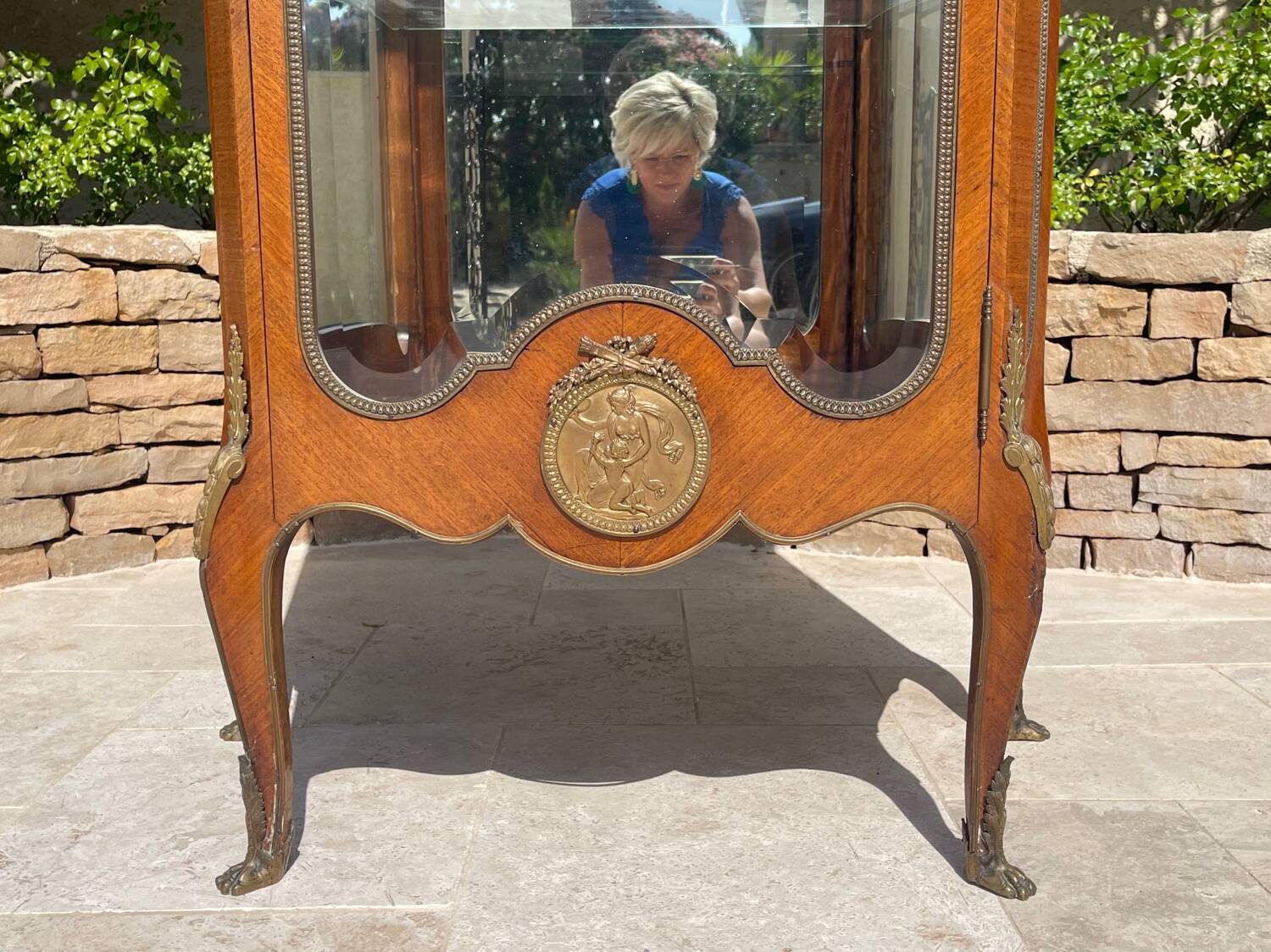 Vitrine en Marqueterie Style Louis XV