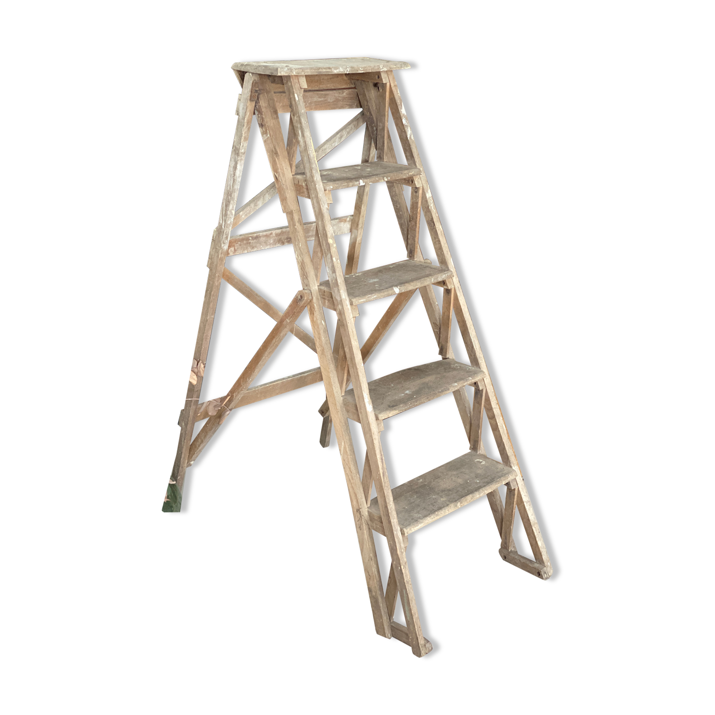 Vintage wood stepladder