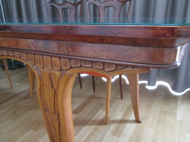 Table with 1970s glass top