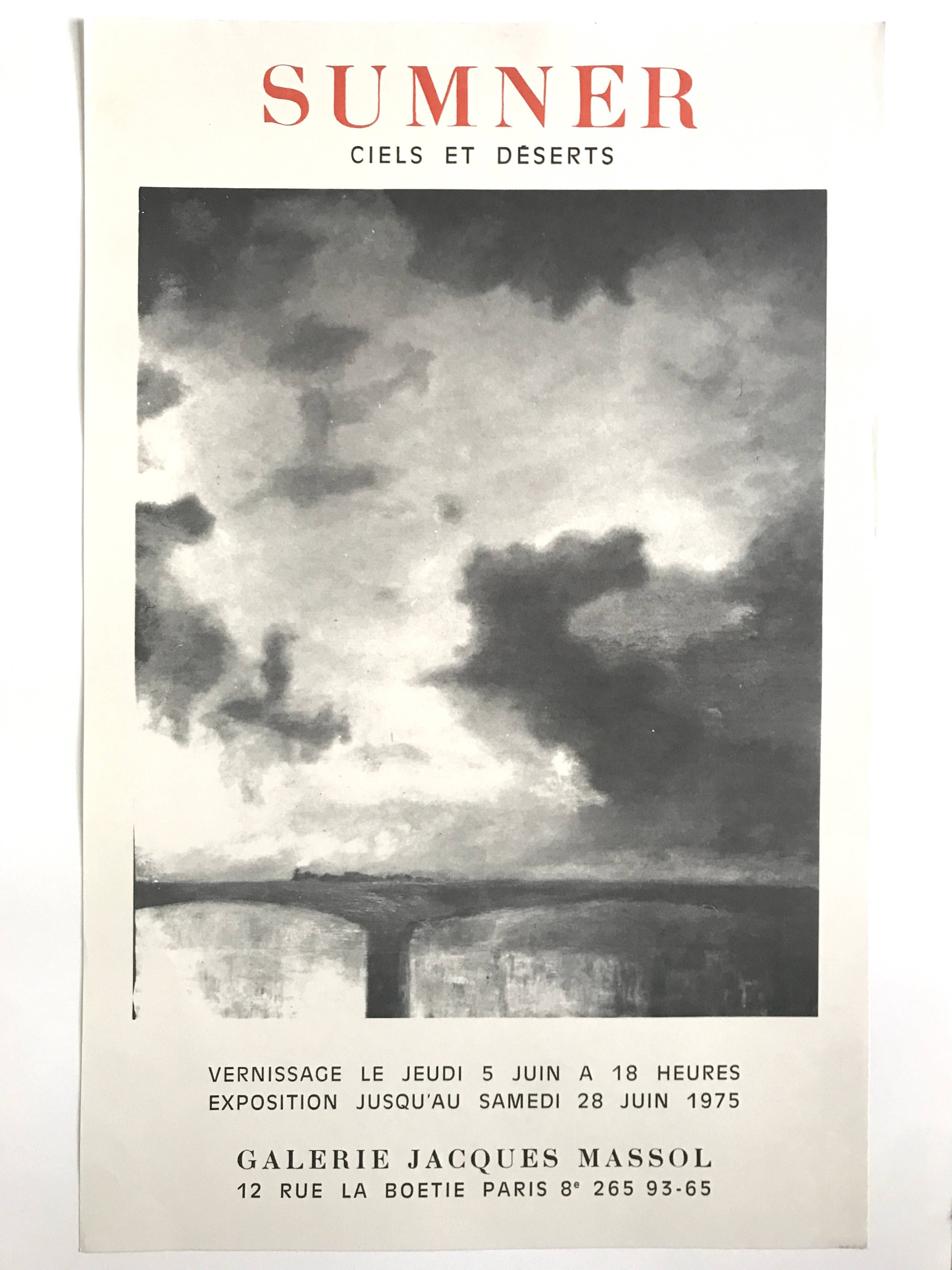 Maud sumner “skies and deserts” / galerie jacques massol, 1975. original poster
