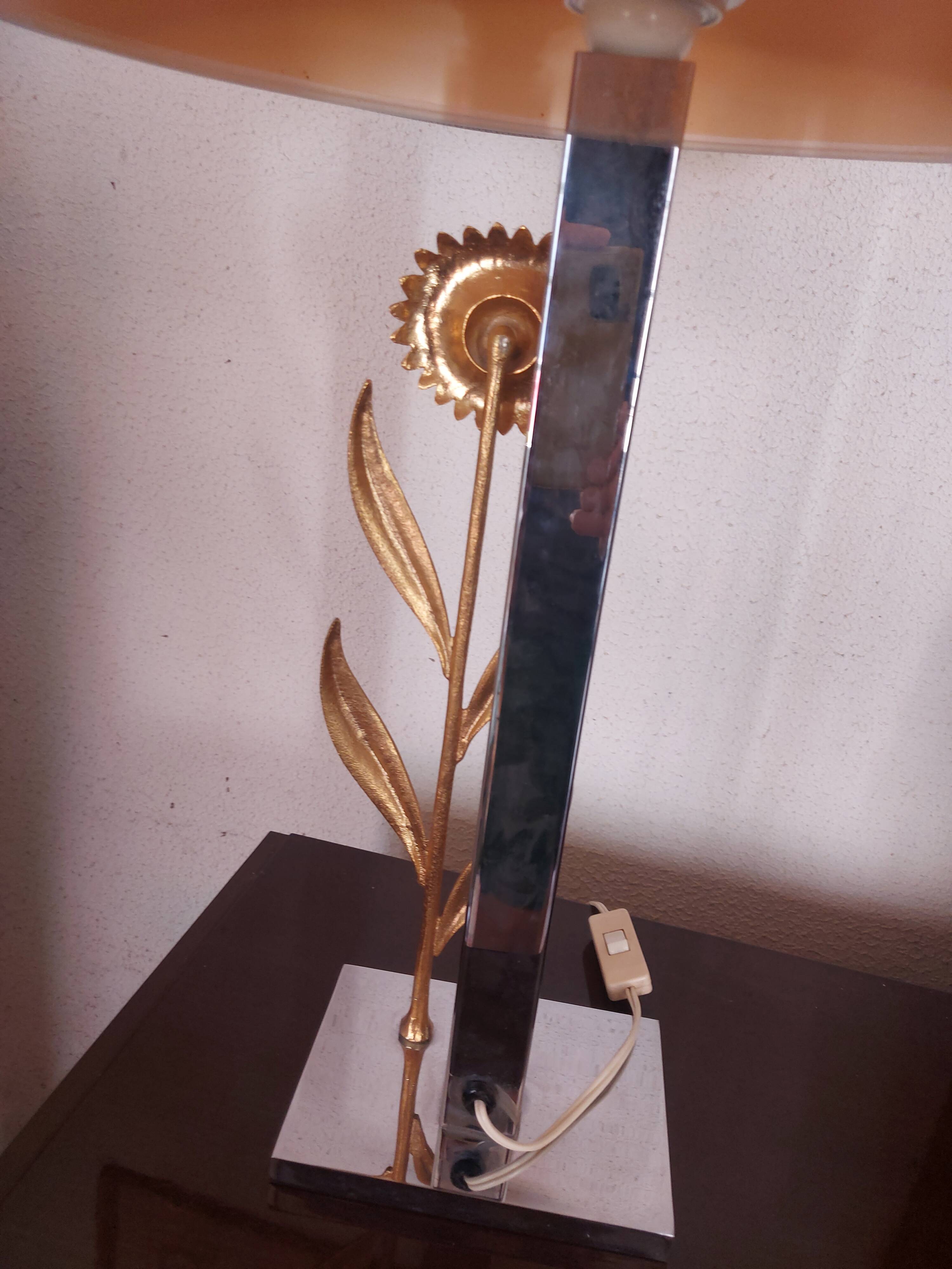 Lampe fleurs de tournesol design années 80's