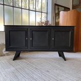 Brutalist black sideboard from the 60s
