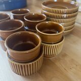 Vintage Italian espresso service Tognana – brown glazed stoneware