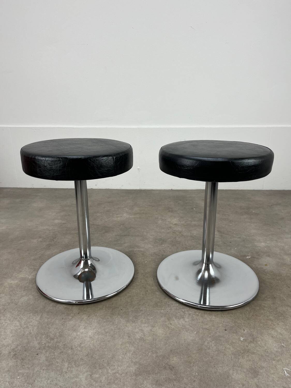 2 tulip-legged stools, 1970s