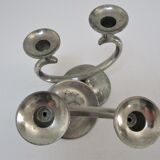 Pair of patinated tin candle holders design metawa holland 70s