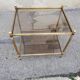 Vintage brass side table and 2 smoked glass trays