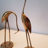 Brass heron couple