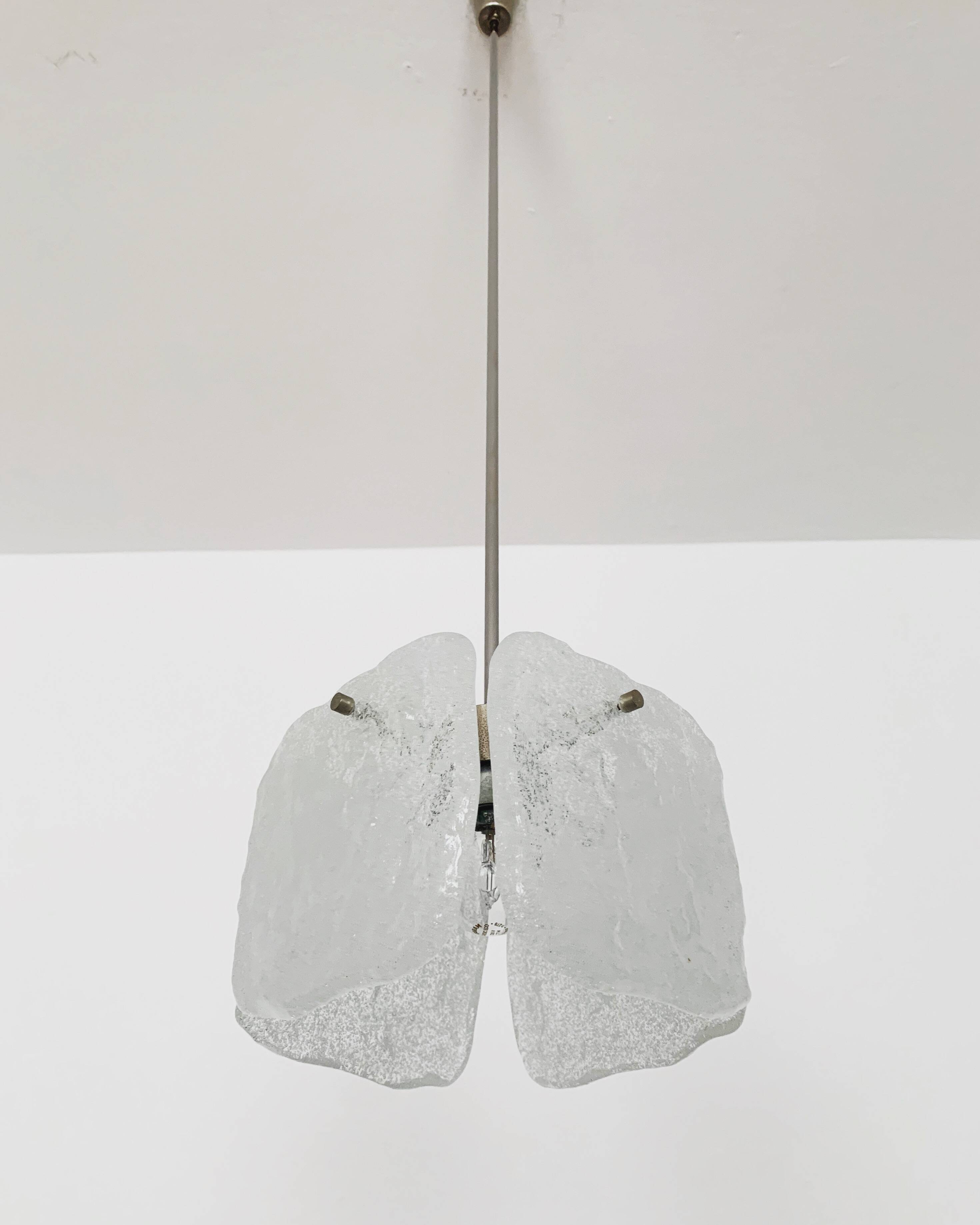 Austrian Ice Glass Chandelier by J.T. Kalmar