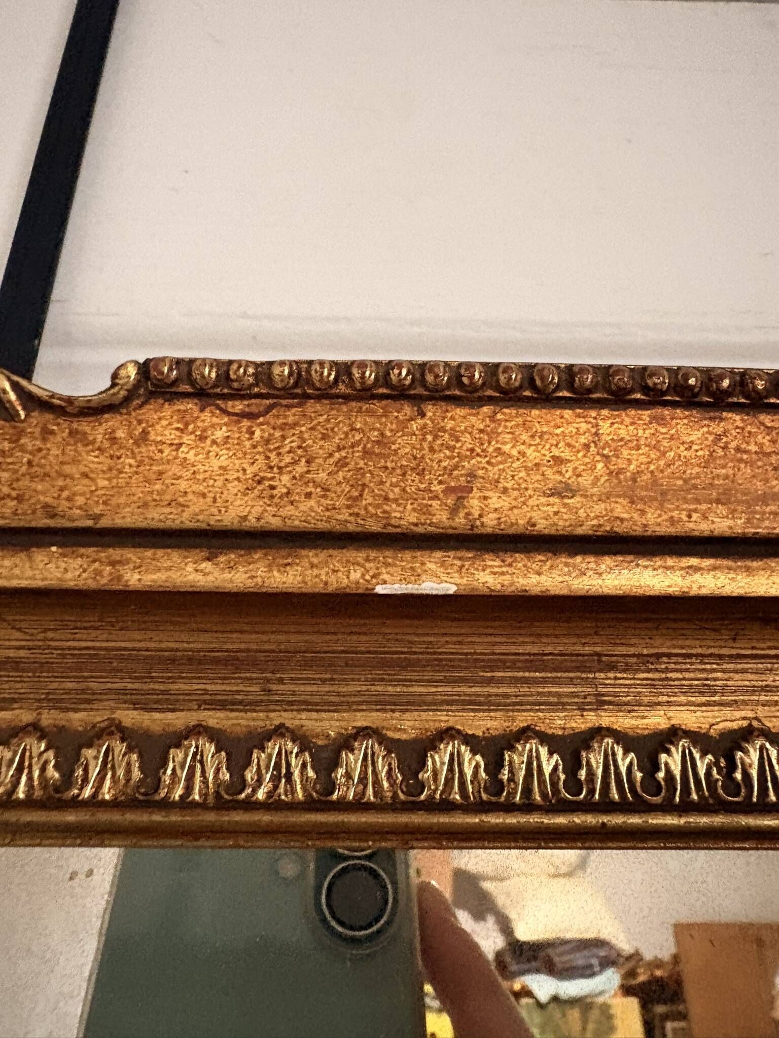 Antique Rectangular Wall Mirror Gold Wood Louis XV XVI Moulding 100x40cm