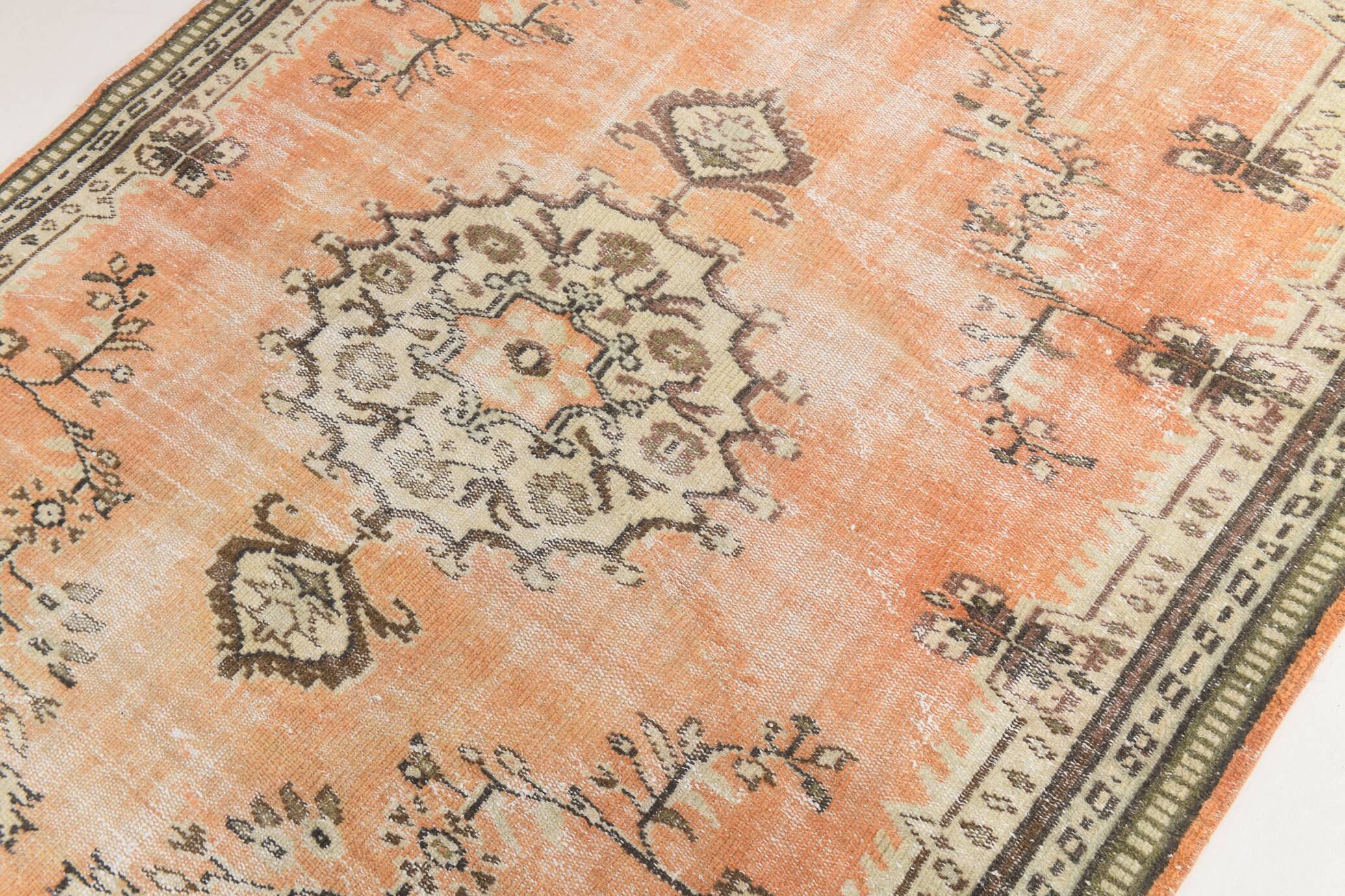 5x9 Peach Orange Antique Vintage Rug 166x263Cm SK 24342