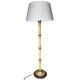 Paire de lampadaires faux bambou, abat-jour bouclé by Porta Romana
