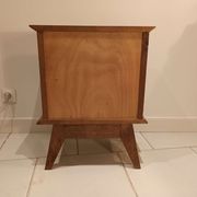 Bedside night table vintage compass feet and solid wood marquetteries
