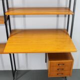 1970s Italian Teak Shelves Unit With Desk
