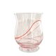 Vase vintage en verre soufflé de style Murano avec tourbillons rouges